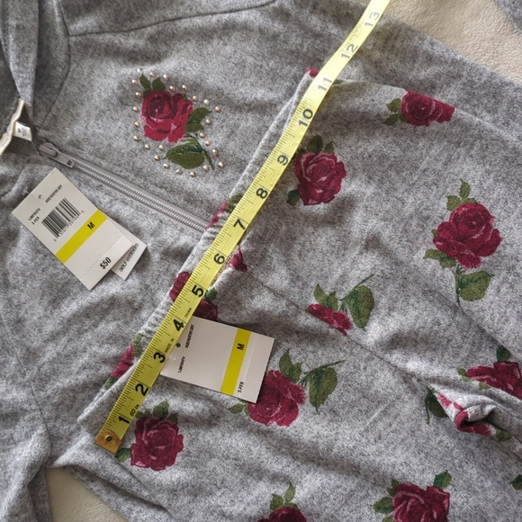 Self Esteem Girls Matching Set Size Medium Rose Zip Up Sweatshirt & Flare Pants - Picture 3 of 16